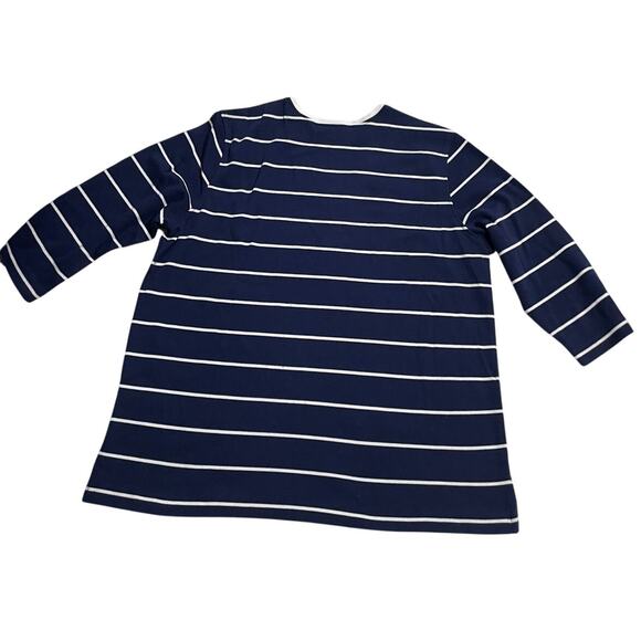 Drapers & Damons Stripe Patriotic Light Sweater Knit Womens PL Petite Large Blue - Picture 7 of 7